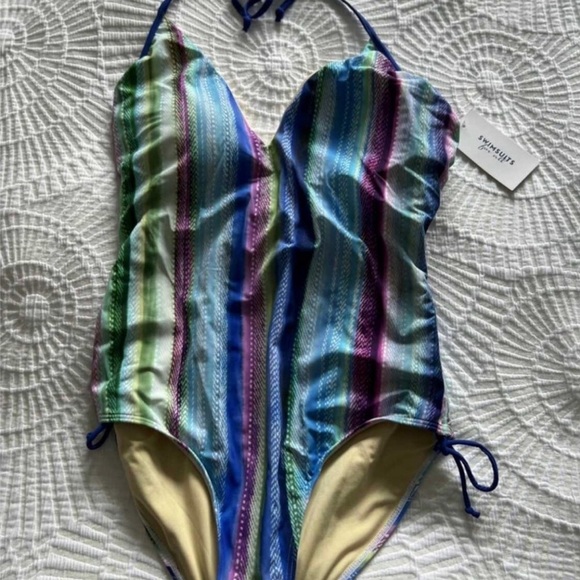 NWT HALTER ADJUSTABLE ONE PIECE SWIMSUIT Sz 14 Swimsuits For All - Picture 5 of 6